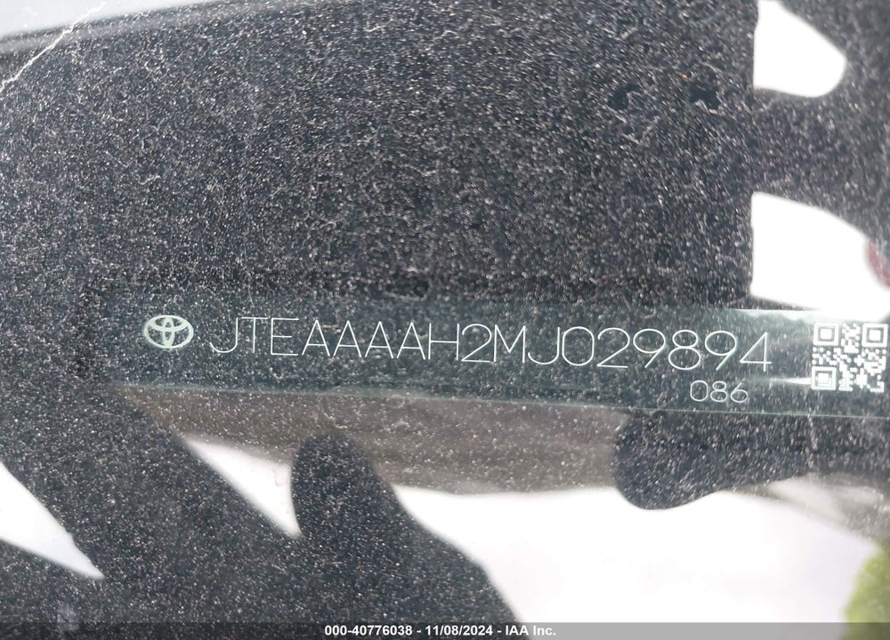 2021 TOYOTA VENZA LE VIN: JTEAAAAH2MJ029894