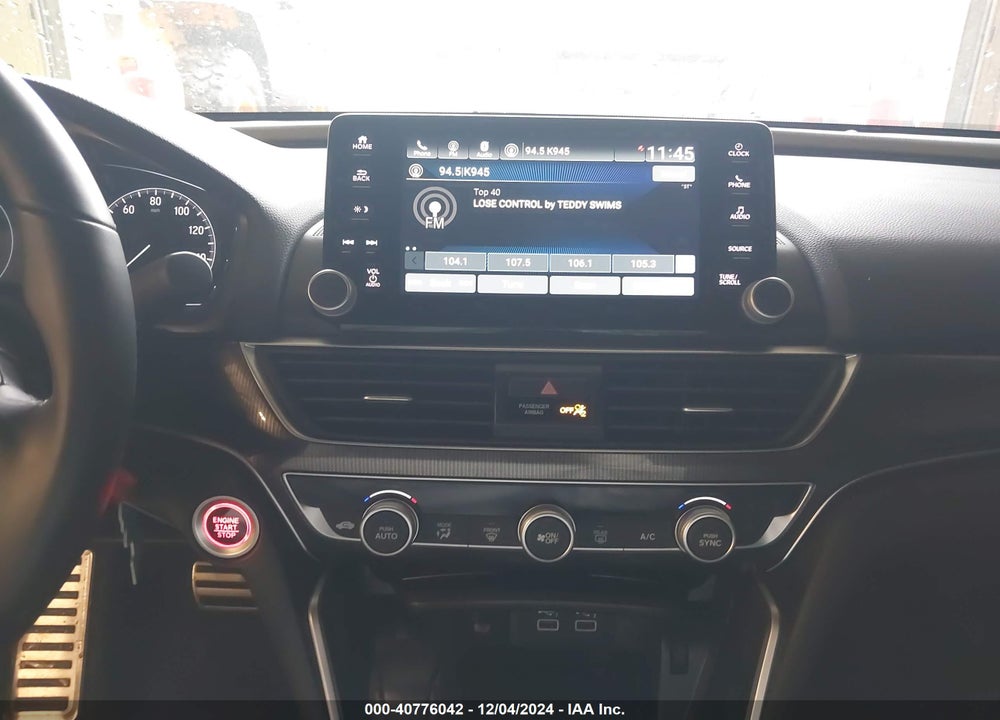 2022 HONDA ACCORD VIN: 1HGCV1F39NA083842