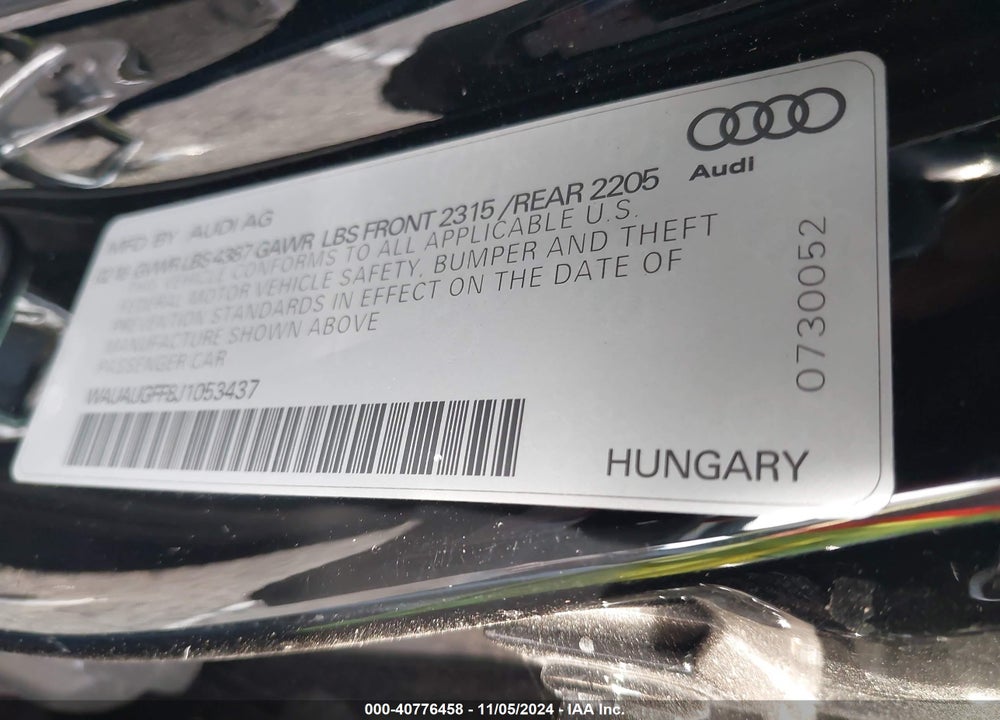 2018 AUDI A3 2.0T PREMIUM/2.0T TECH PREMIUM VIN: WAUAUGFF8J1053437