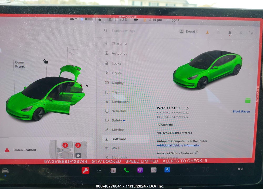 2018 TESLA MODEL 3 LONG RANGE/PERFORMANCE VIN: 5YJ3E1EB9JF129744