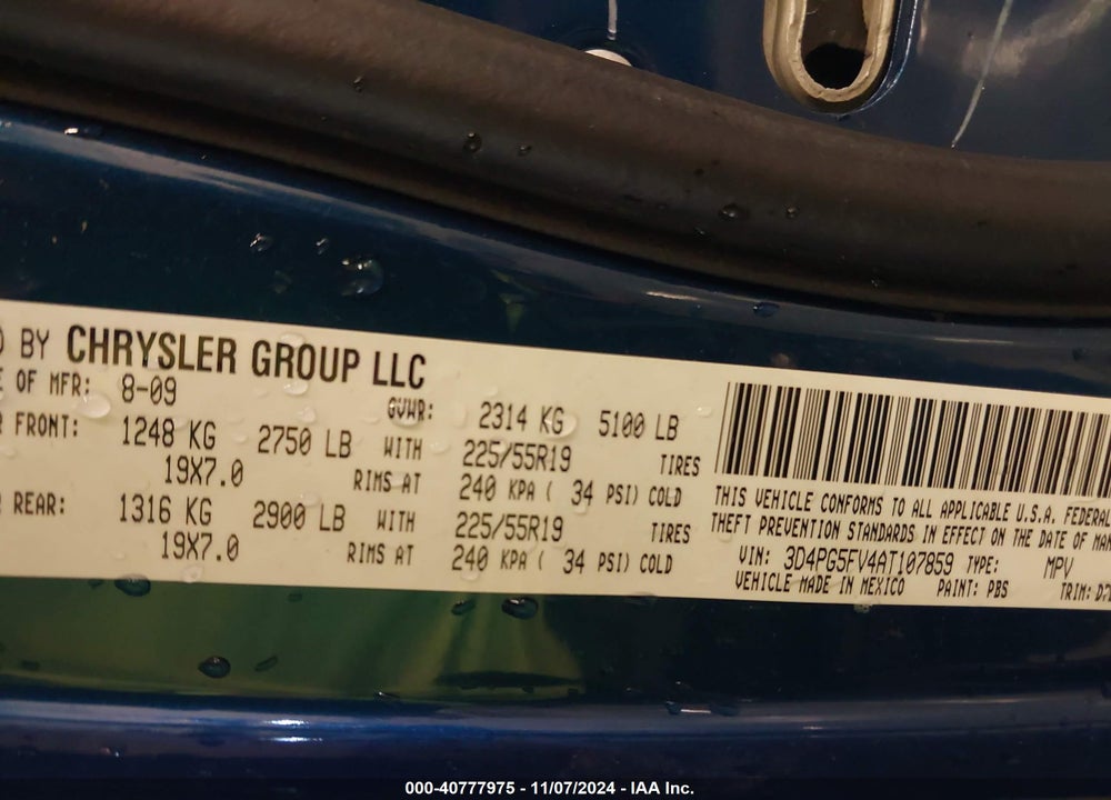 2010 DODGE JOURNEY SXT VIN: 3D4PG5FV4AT107859