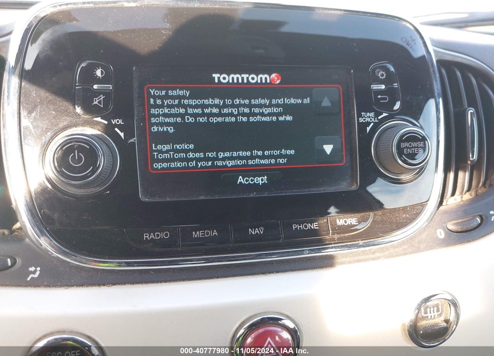 2016 FIAT 500E BATTERY ELECTRIC VIN: 3C3CFFGE2GT125731