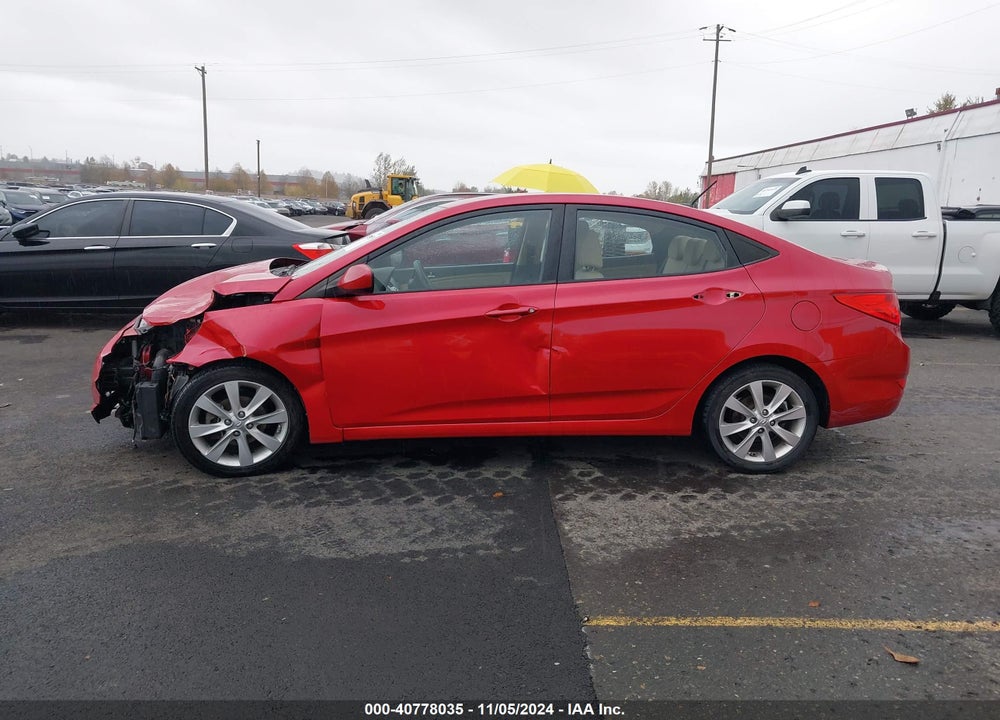 2014 HYUNDAI ACCENT VIN: KMHCU4AEXEU618506