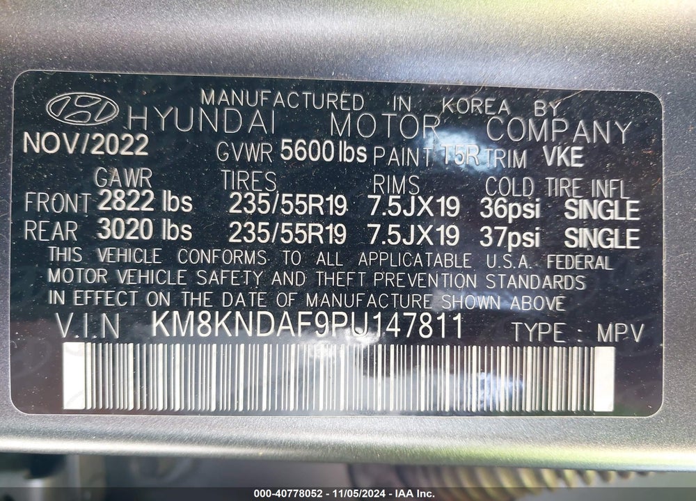 2023 HYUNDAI IONIQ 5 SEL VIN: KM8KNDAF9PU147811