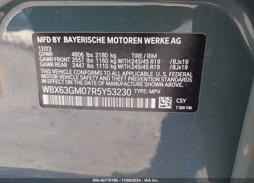 2024 BMW X2 VIN: WBX63GM07R5Y53230