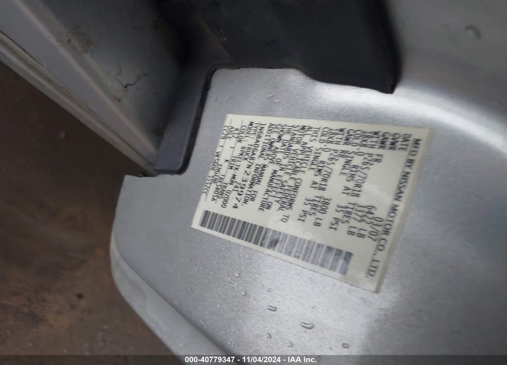 2007 NISSAN TITAN SE VIN: 1N6BA06A87N239974