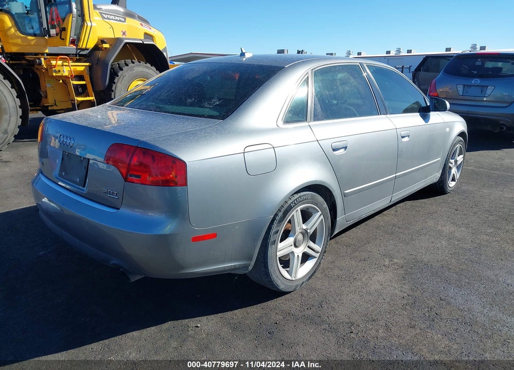 2007 AUDI A4 2.0T VIN: WAUDF78E17A120822
