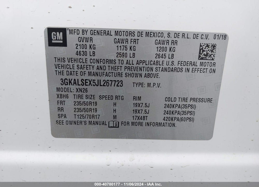 2018 GMC TERRAIN DENALI VIN: 3GKALSEX5JL267723