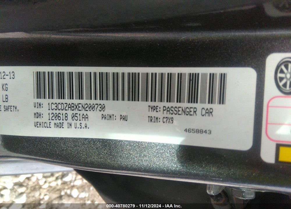 2014 DODGE AVENGER SE VIN: 1C3CDZABXEN200730