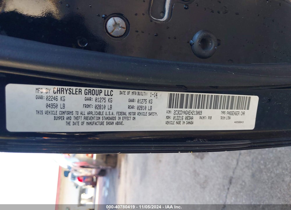 2014 DODGE CHALLENGER SXT VIN: 2C3CDYAGXEH213069