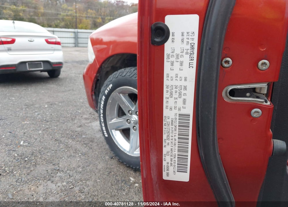 2009 DODGE RAM 1500 SLT/SPORT/TRX VIN: 1D3HV13T29S706282