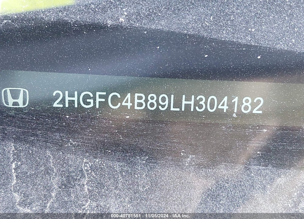 2020 HONDA CIVIC SPORT VIN: 2HGFC4B89LH304182