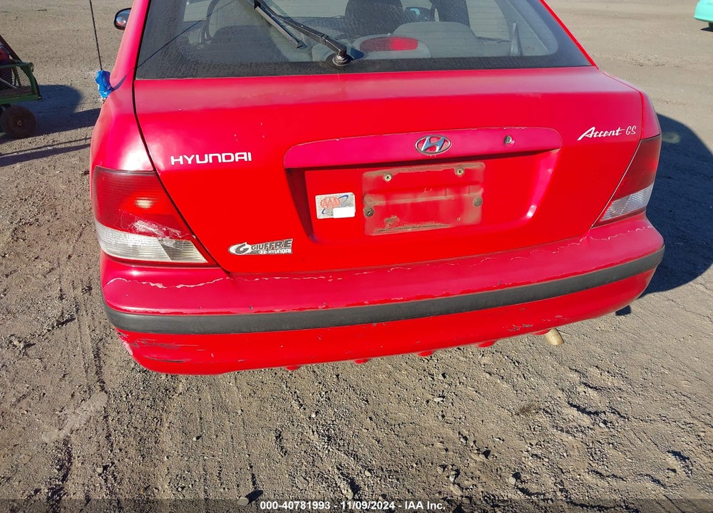 2000 HYUNDAI ACCENT GS VIN: KMHCG35G9YU044711