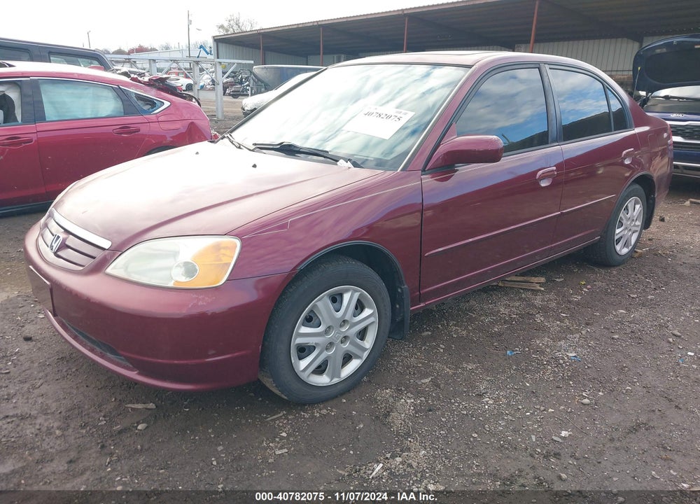 2003 HONDA CIVIC EX VIN: 1HGES26763L030348