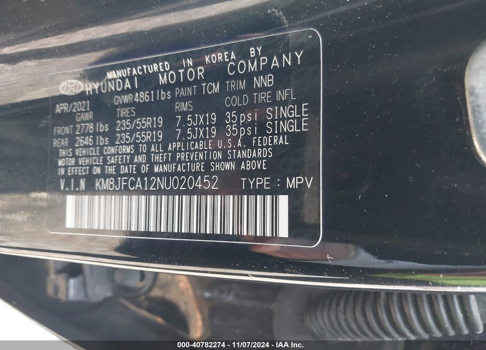 2022 HYUNDAI TUCSON HYBRID VIN: KM8JFCA12NU020452