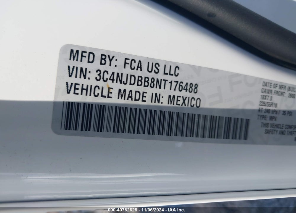 2022 JEEP COMPASS ALTITUDE 4X4 VIN: 3C4NJDBB8NT176488