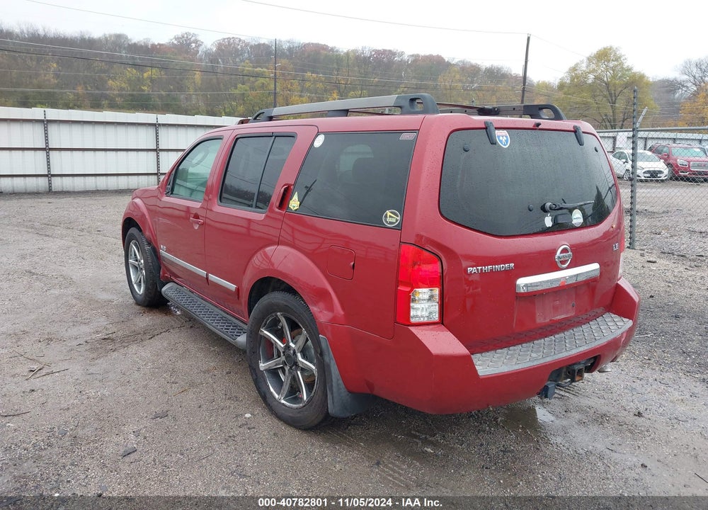 2008 NISSAN PATHFINDER LE V8 VIN: 5N1BR18B88C603035