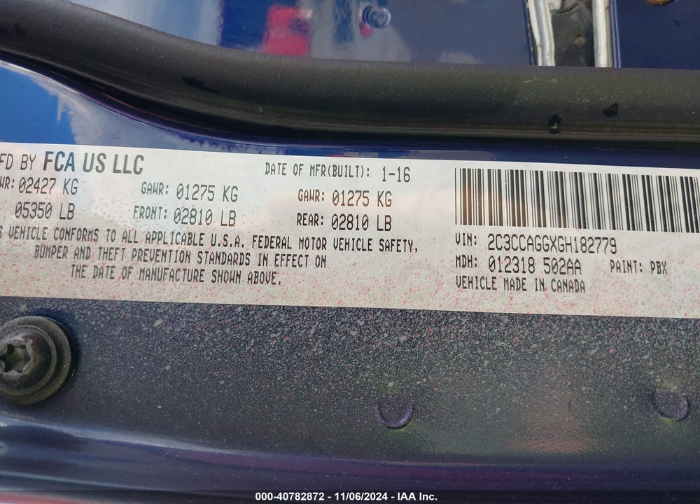 2016 CHRYSLER 300 300S VIN: 2C3CCAGGXGH182779