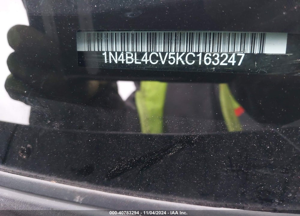 2019 NISSAN ALTIMA 2.5 SR VIN: 1N4BL4CV5KC163247