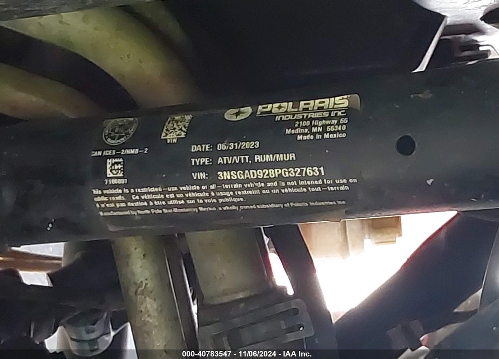 2023 POLARIS RZR TURBO R ULTIMATE VIN: 3NSGAD928PG327631