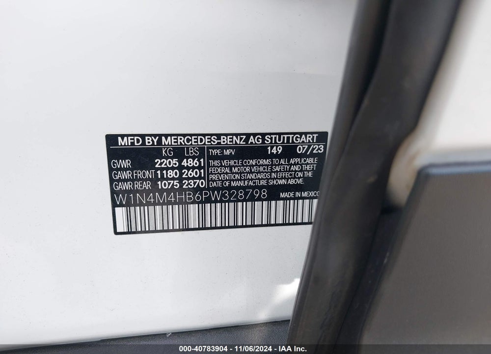 2023 MERCEDES-BENZ GLB 250 4MATIC VIN: W1N4M4HB6PW328798