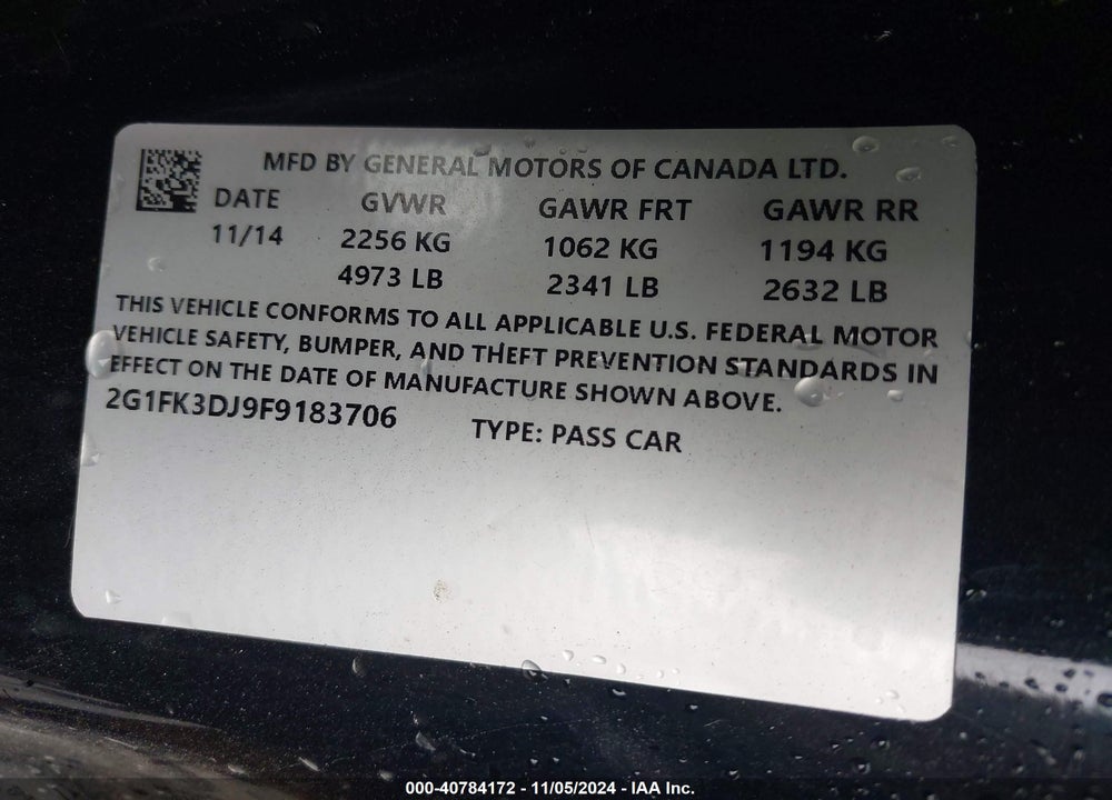 2015 CHEVROLET CAMARO 2SS VIN: 2G1FK3DJ9F9183706