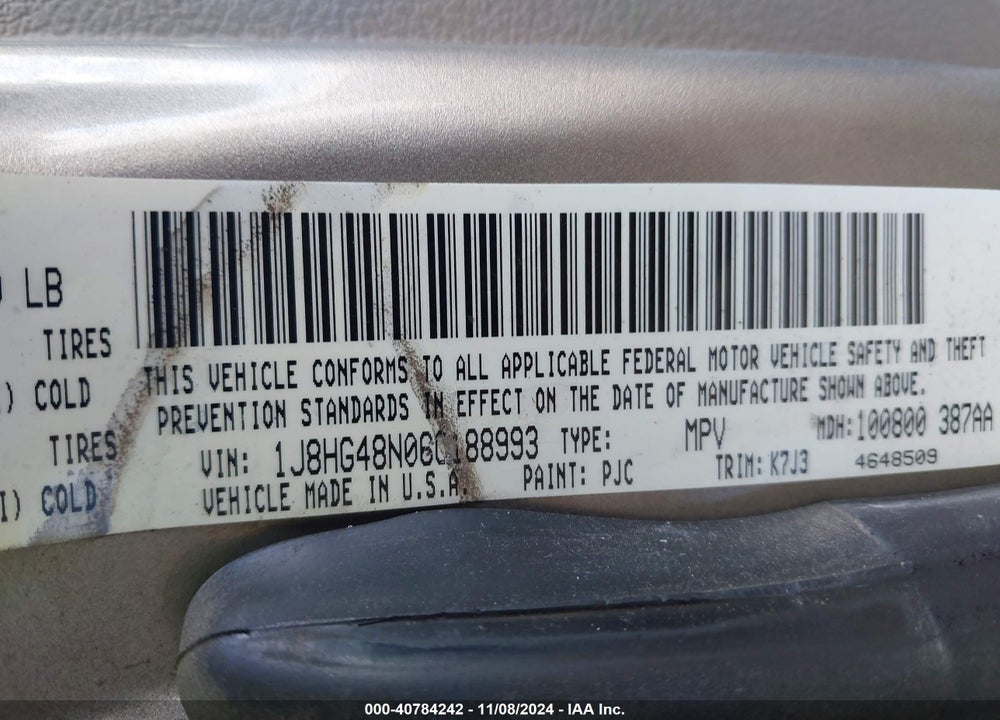 2006 JEEP COMMANDER VIN: 1J8HG48N06C188993