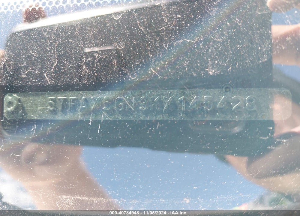 2019 TOYOTA TACOMA VIN: 5TFAX5GN3KX145428