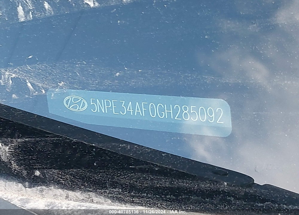 2016 HYUNDAI SONATA SPORT VIN: 5NPE34AF0GH285092