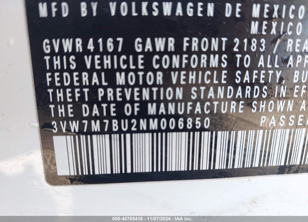 2022 VOLKSWAGEN JETTA 1.5T SE VIN: 3VW7M7BU2NM006850