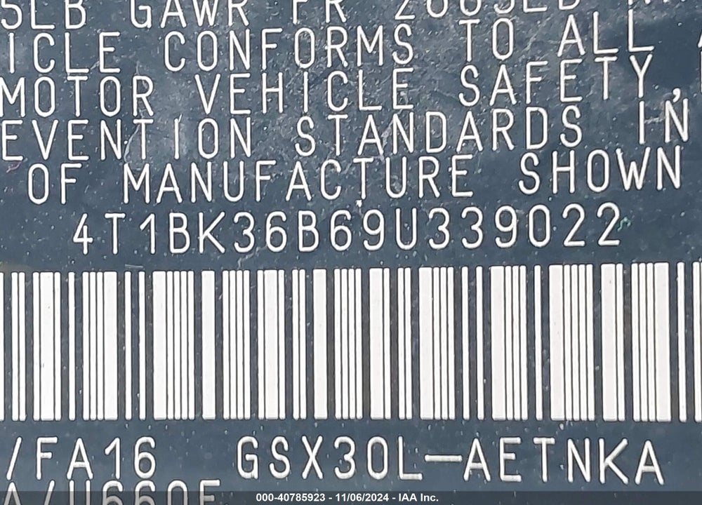 2009 TOYOTA AVALON XL VIN: 4T1BK36B69U339022