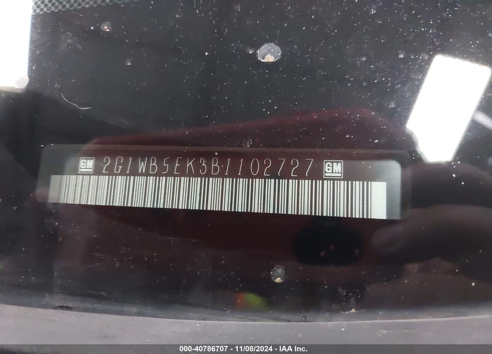2011 CHEVROLET IMPALA LT VIN: 2G1WB5EK3B1102727