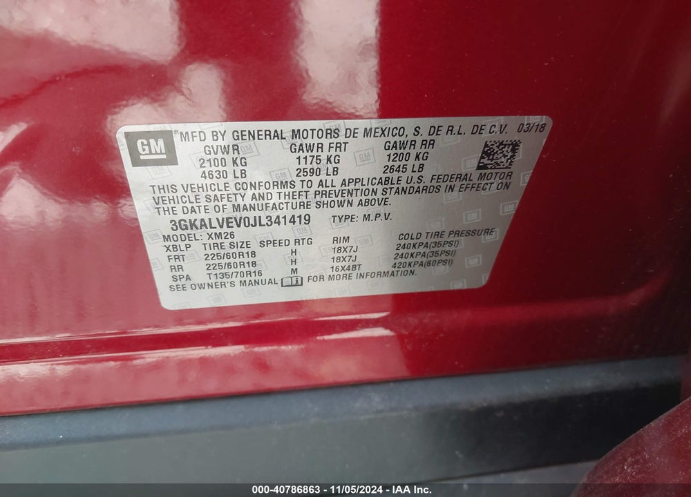 2018 GMC TERRAIN SLT VIN: 3GKALVEV0JL341419
