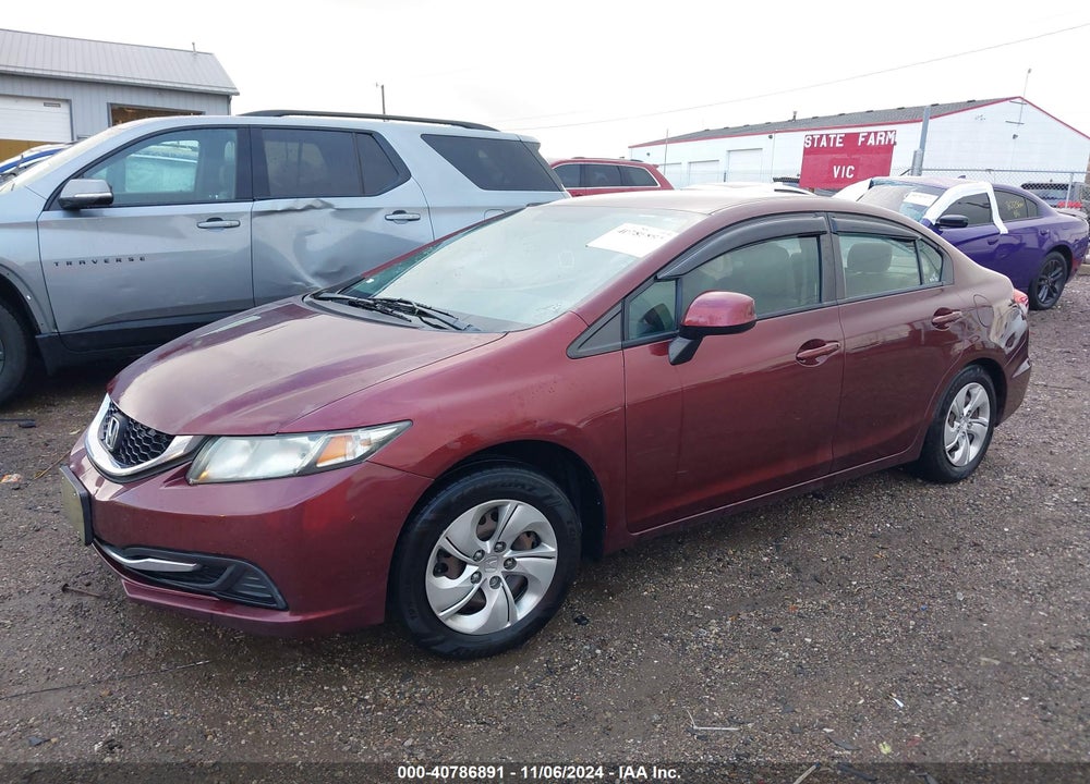 2013 HONDA CIVIC LX VIN: 19XFB2F57DE097441