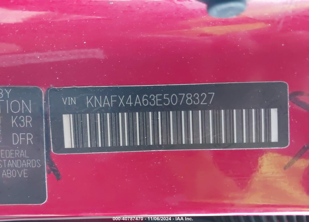 2014 KIA FORTE LX VIN: KNAFX4A63E5078327
