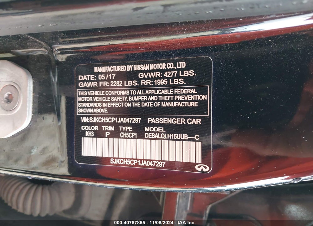 2018 INFINITI QX30 LUXURY VIN: SJKCH5CP1JA047297