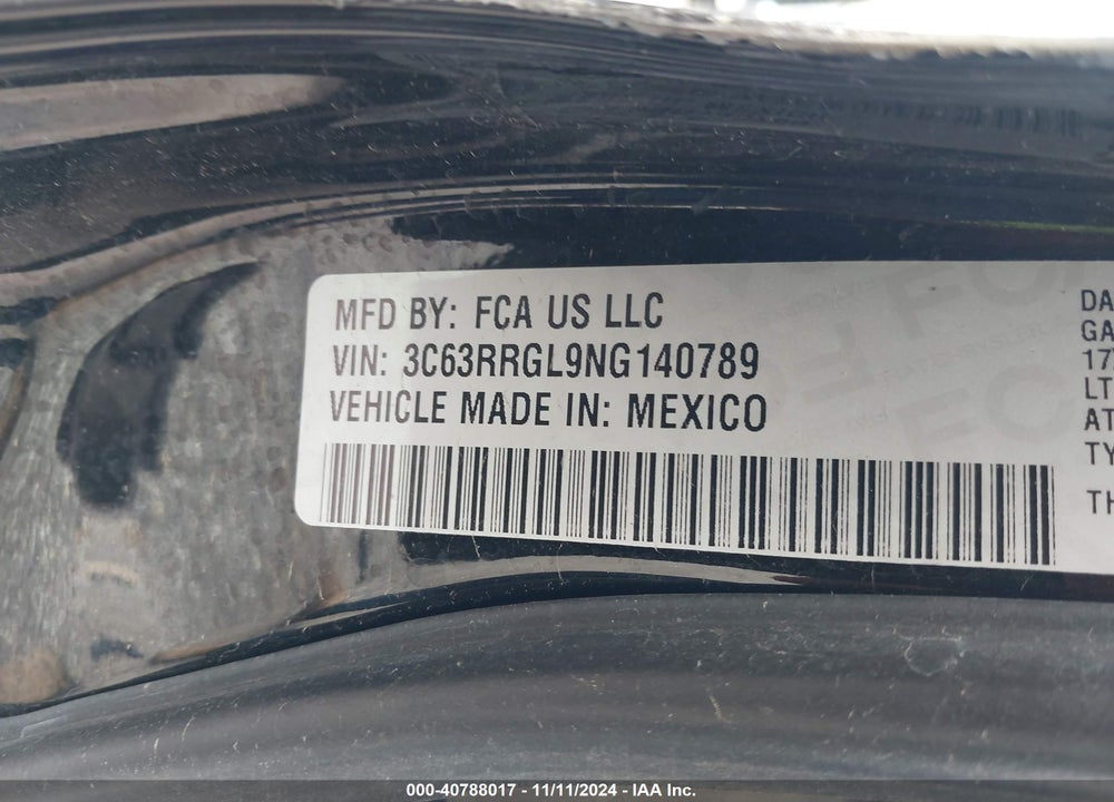 2022 RAM 3500 TRADESMAN  4X4 8' BOX VIN: 3C63RRGL9NG140789