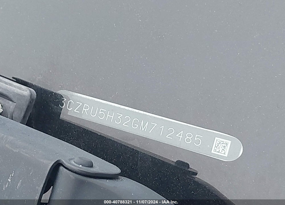 2016 HONDA HR-V LX VIN: 3CZRU5H32GM712485