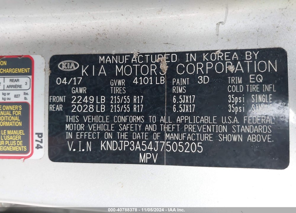 2018 KIA SOUL VIN: KNDJP3A54J7505205