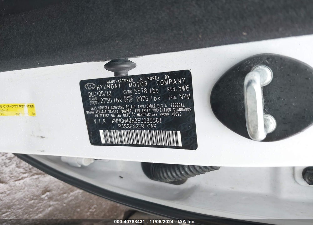 2014 HYUNDAI EQUUS ULTIMATE VIN: KMHGH4JH3EU085561