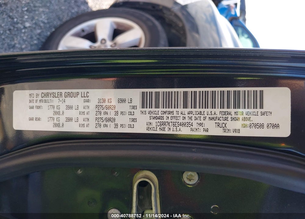 2014 RAM 1500 EXPRESS VIN: 1C6RR7KT6ES400354