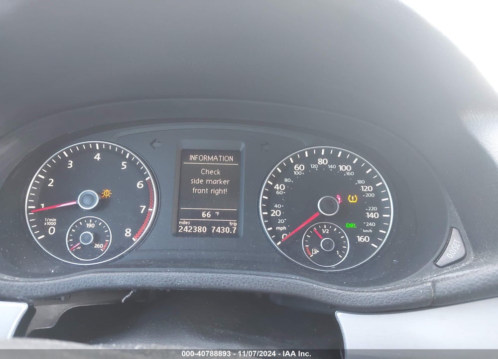 2012 VOLKSWAGEN PASSAT 2.5L SE VIN: 1VWBP7A36CC095492