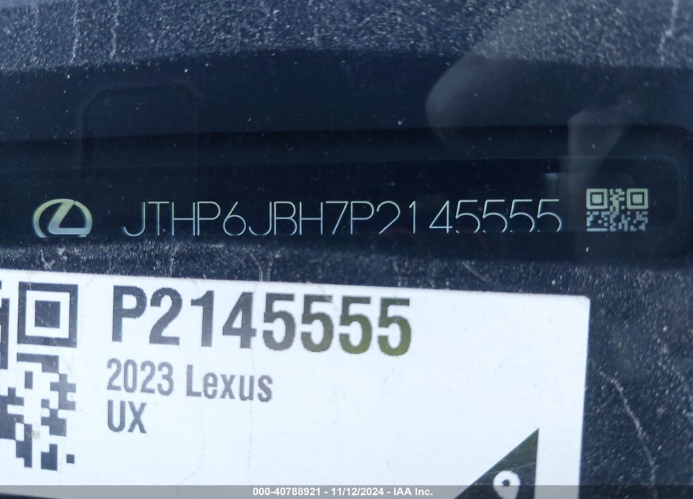 2023 LEXUS UX 250H PREMIUM VIN: JTHP6JBH7P2145555