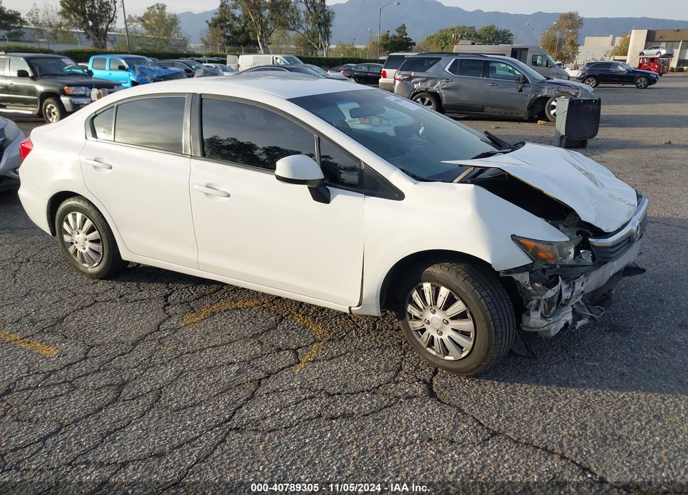 2012 HONDA CIVIC LX VIN: 19XFB2F51CE386510