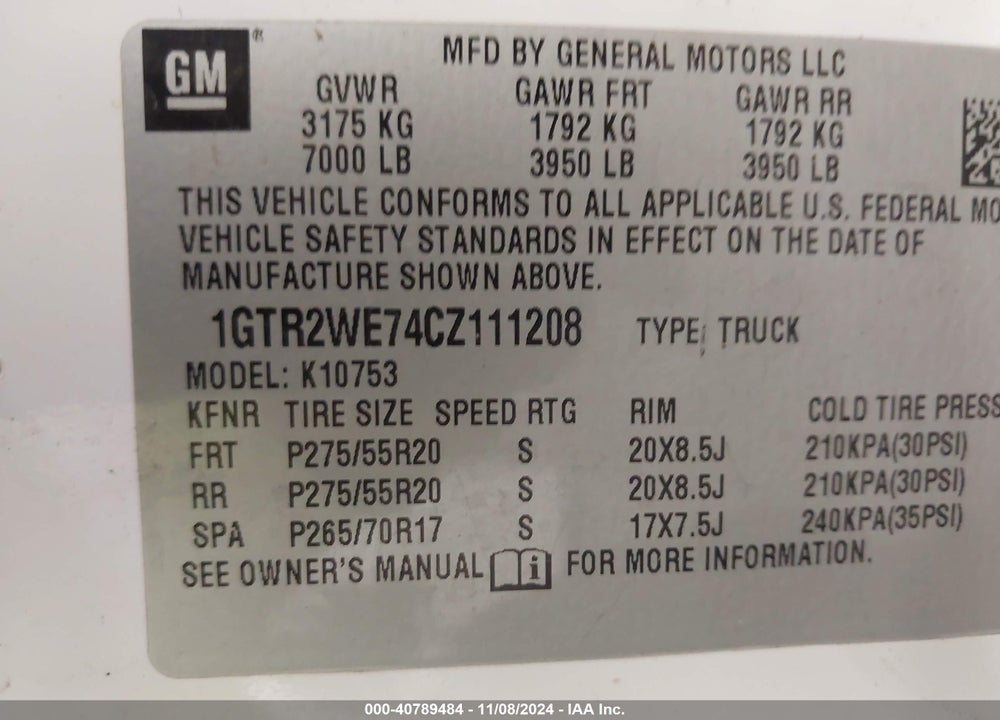2012 GMC SIERRA 1500 SLT VIN: 1GTR2WE74CZ111208