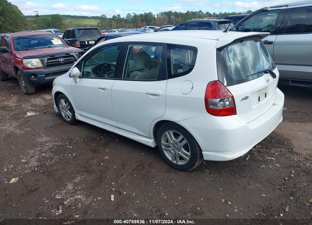 2007 HONDA FIT SPORT VIN: JHMGD38617S004455
