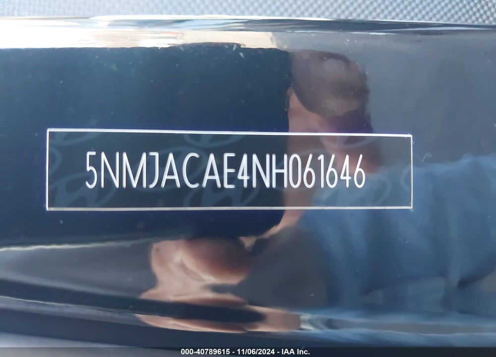 2022 HYUNDAI TUCSON SE VIN: 5NMJACAE4NH061646