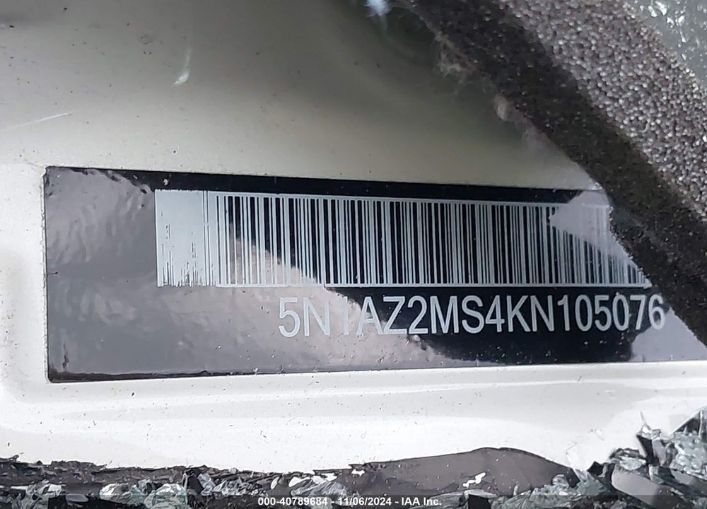2019 NISSAN MURANO PLATINUM VIN: 5N1AZ2MS4KN105076