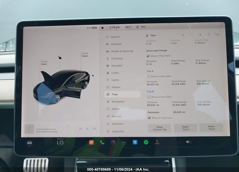 2019 TESLA MODEL 3 LONG RANGE/PERFORMANCE VIN: 5YJ3E1EB0KF236621