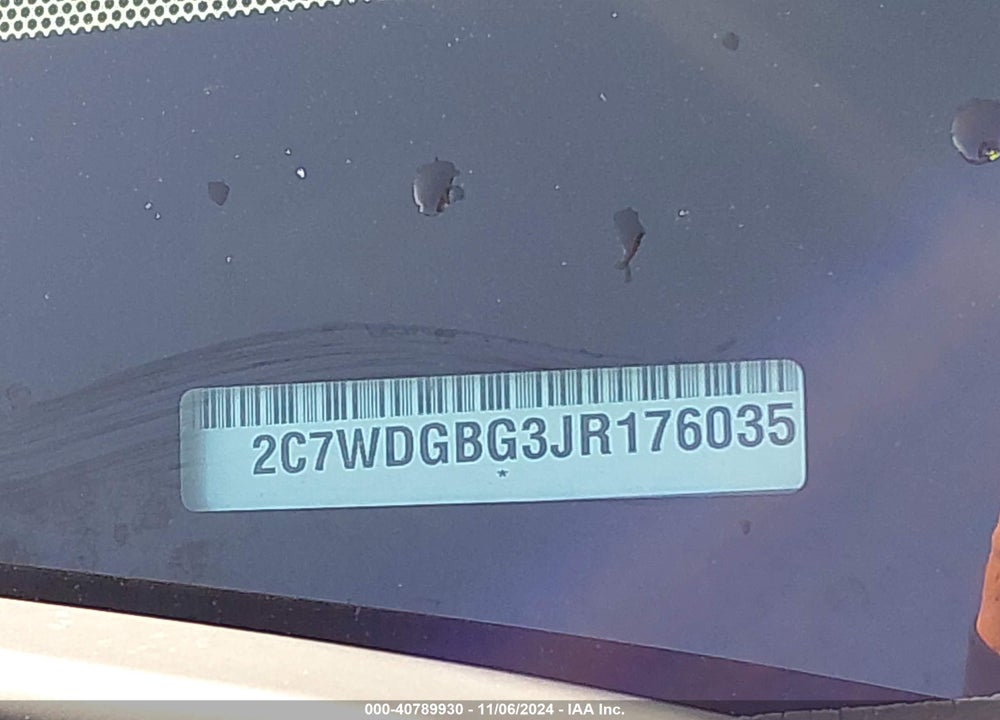 2018 DODGE GRAND CARAVAN SE VIN: 2C7WDGBG3JR176035